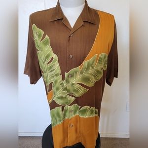 Tommy Bahama Silk Banana Leaves Hawaiian Button-Down Shirt